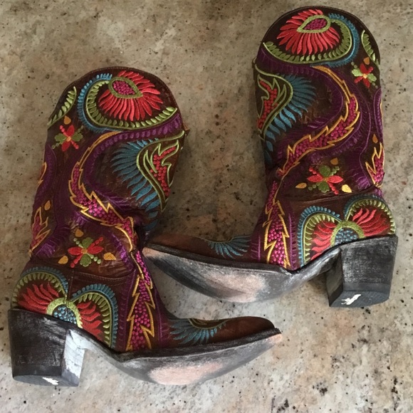 Old Gringo Tiegan Embroidered Western Cowboy Cowgirl Boots Vesuvio Brass - Picture 16 of 16